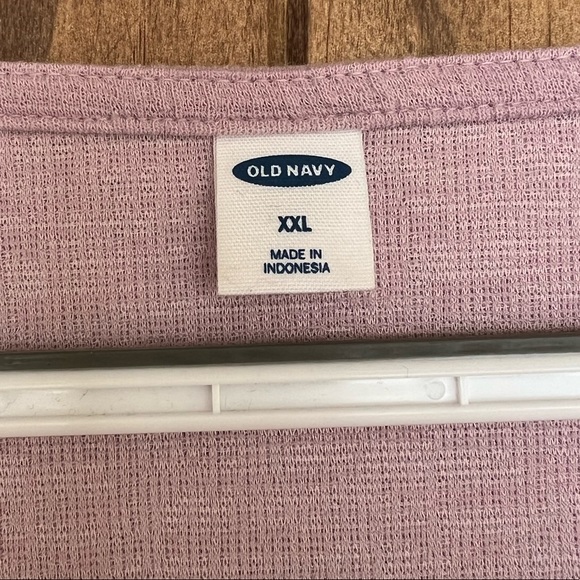 Old Navy Top Womens Large Purple 3/4 Sleeve Front Waist Tie Casual - Picture 2 of 3